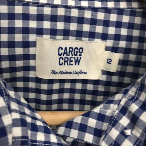 Cargo Crew Uniform Women Frankie Check Gingham Button Down Shirt AU 12 US 8 Blue - Picture 4 of 8